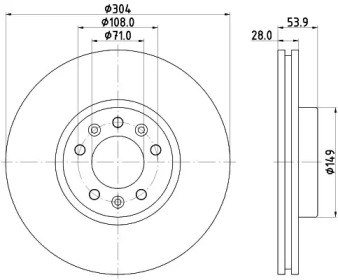 HELLA PAGID 8dd355125411 -  Тормозной диск